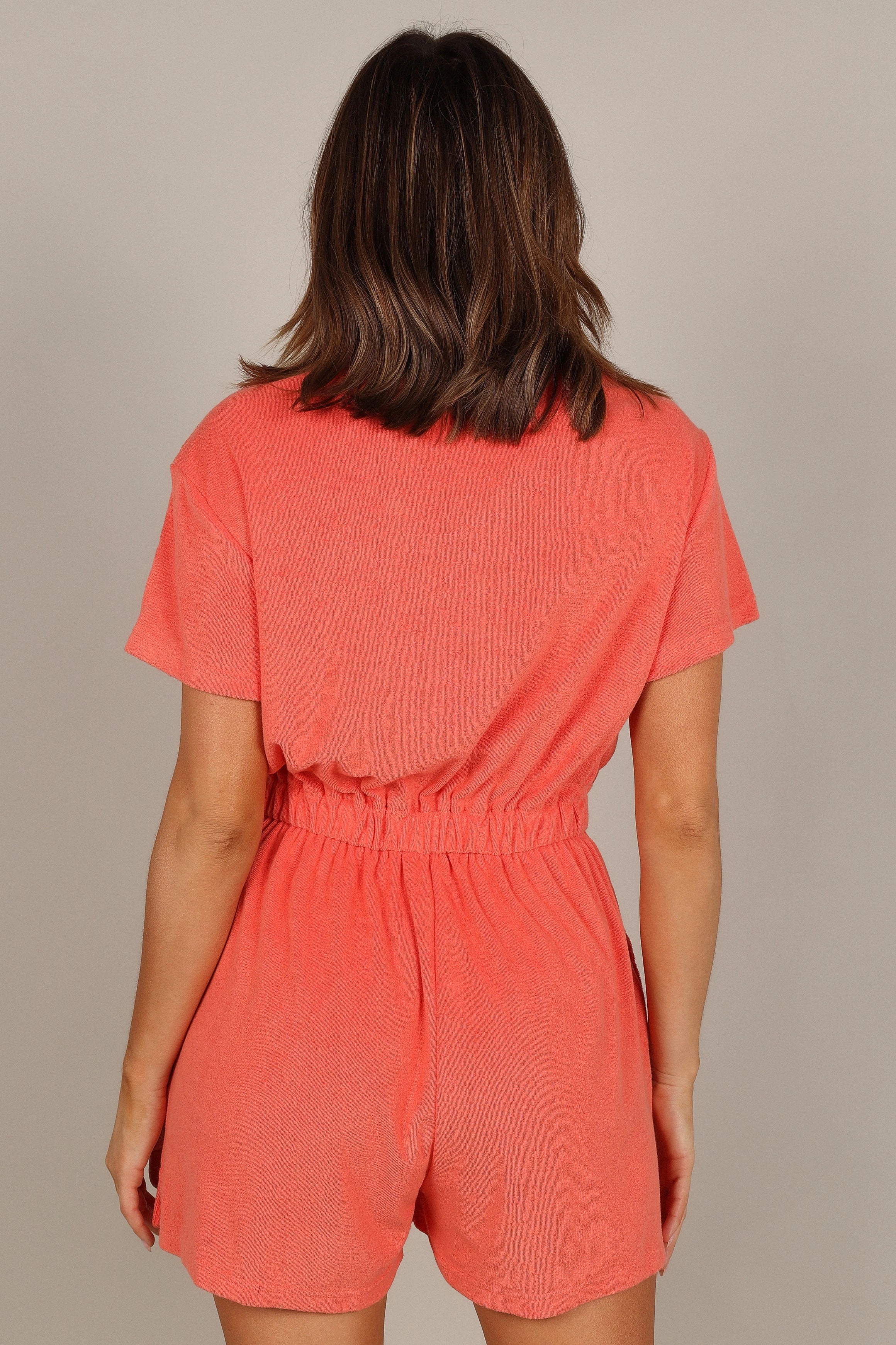 Zoey Terry Playsuit - Coral